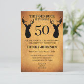 Old Buck 50th Birthday Party Invitation (Standing Front)