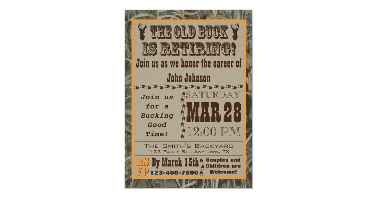 Camo Retirement Invitations 4
