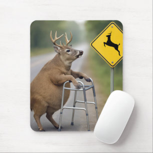 Old Buck Leaning On a Walker Mouse Pad
