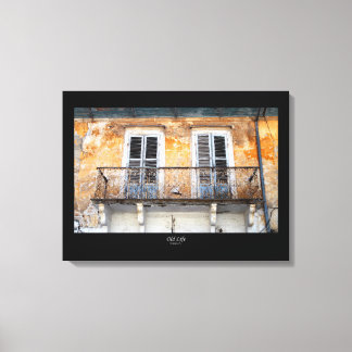 Old building balconies, Limassol, Cyprus canvas