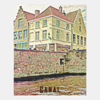 Old Building Canal Side Sunshine Evening Light  Outdoor Rug