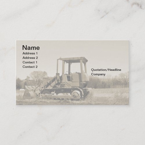 old bulldozer business card template
