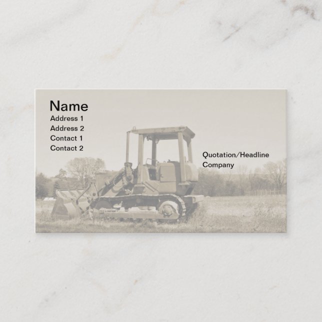 old bulldozer business card (Front)
