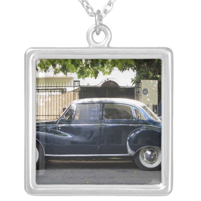 Old but very well kept Audi car. Silver Plated Necklace (Front)