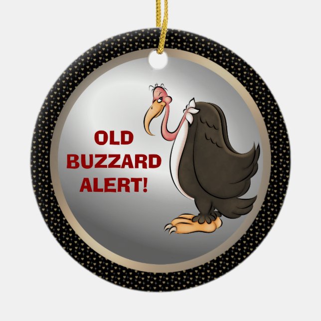 Old Buzzard Alert ornament add picture (Front)