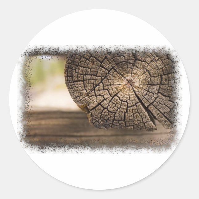 Old Cabin Wood Textures Classic Round Sticker (Front)