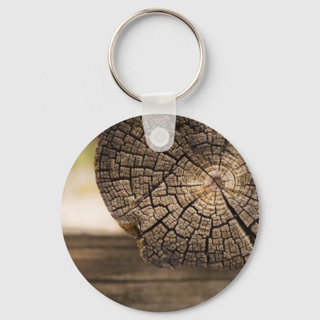 Old Cabin Wood Textures Keychain (Front)