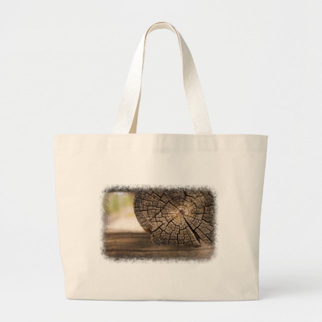Old Cabin Wood Textures Large Tote Bag (Front)