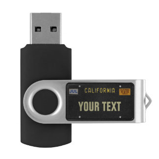 Old California License Plate (customizable) USB Flash Drive