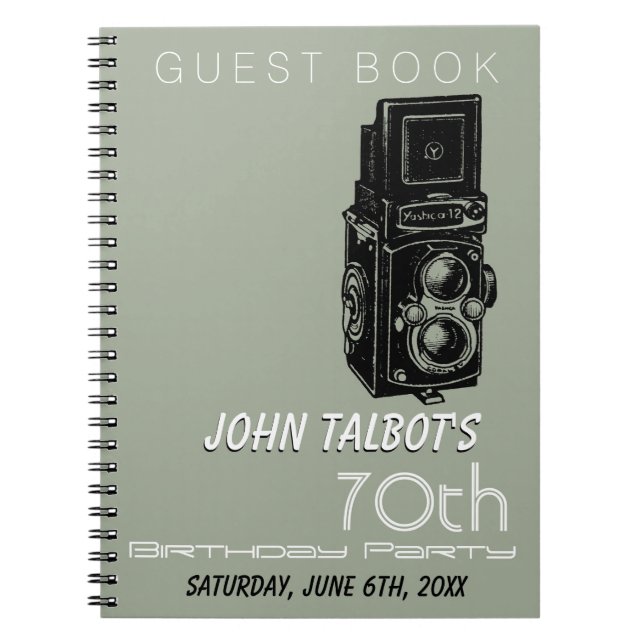Old Camera 70th birthday Party Guest Book 1 (Front)
