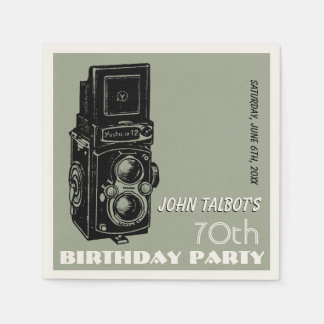 Old Camera 70th birthday Party Paper Napkin 1