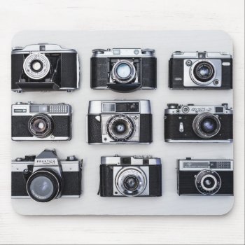 Old Camera Collector Gifts For Photographers Mouse Pad by azlaird at Zazzle
