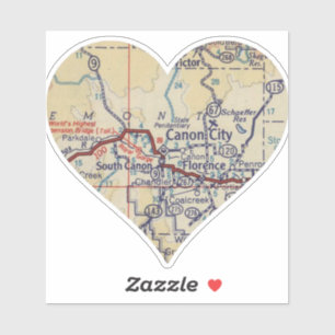 Old Canon City Map Sticker