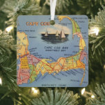 Old Cape Cod Metal Ornament<br><div class="desc">A vintage postcard of Cape Cod Massachusetts repurposed on an ornament.</div>