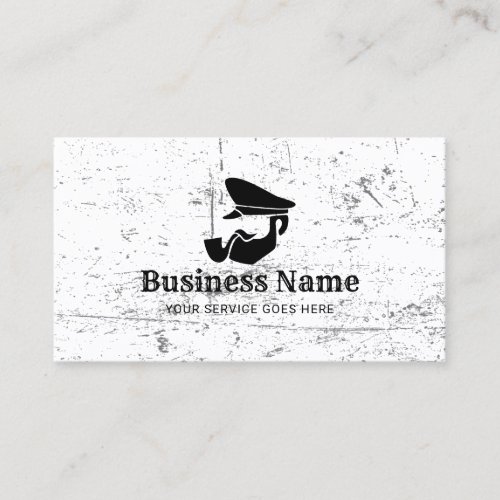 Old Captain Logo Vintage Grunge Business Card