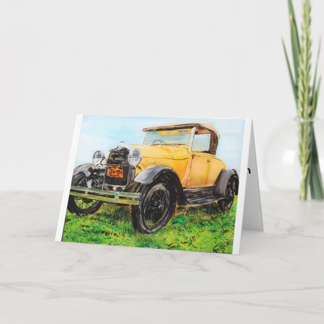 Old car enthusiast birthday card (Front)