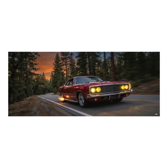 Old car on the road  photo print (Front)