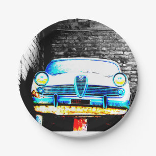Old car paper plates