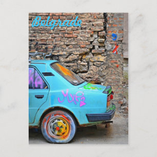 Old car postcard