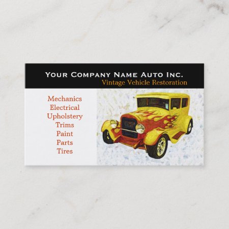 Old Car Repair Shop - Restorations Business Card