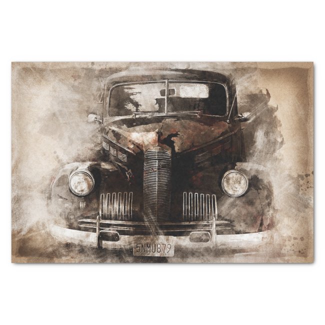 Old Car Vintage Decoupage Tissue Paper