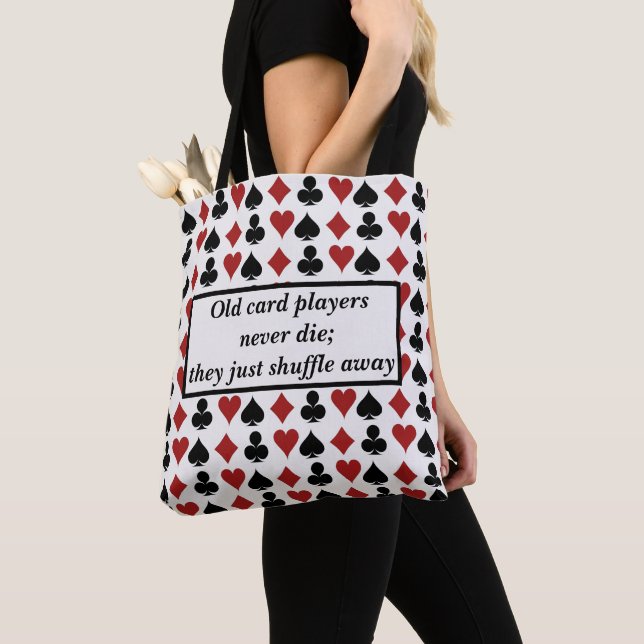 Old Card Players Quote Tote Bag (Close Up)