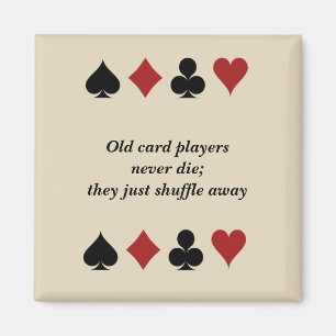 Old Card Players, with Symbols of Playing Cards Magnet
