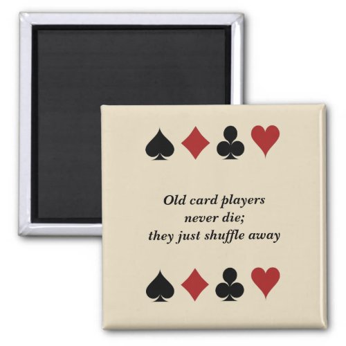 Old Card Players with Symbols of Playing Cards Magnet