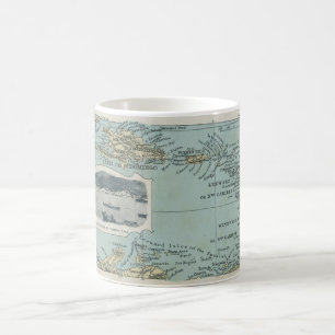 Old Caribbean Islands Map Coffee Mug