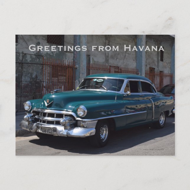 Old Cars Havana Cuba Taxi Postcard (Front)