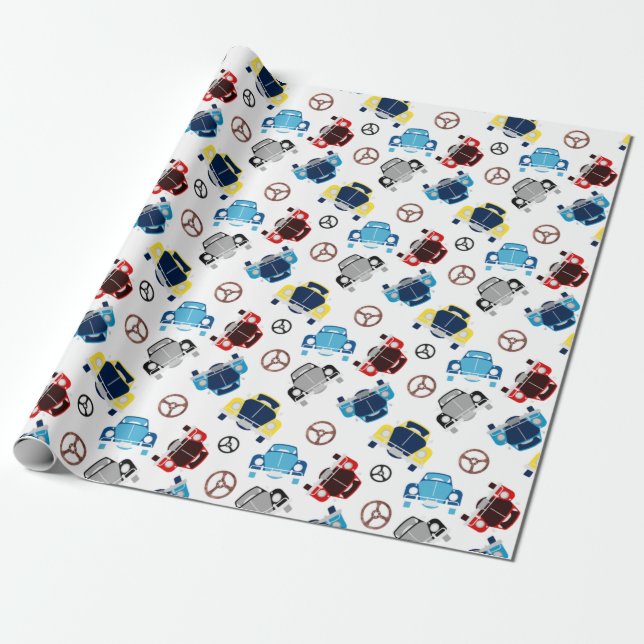 Old Cars Wrapping Paper (Unrolled)