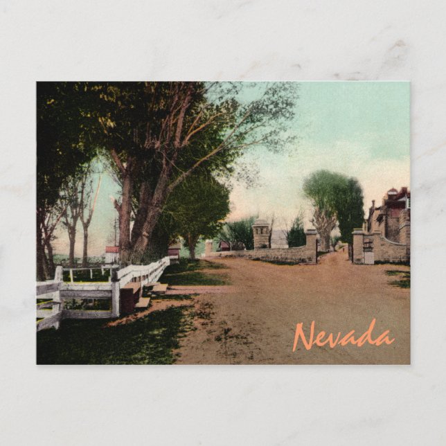 Old Carson City Road Vintage Postcard (Front)