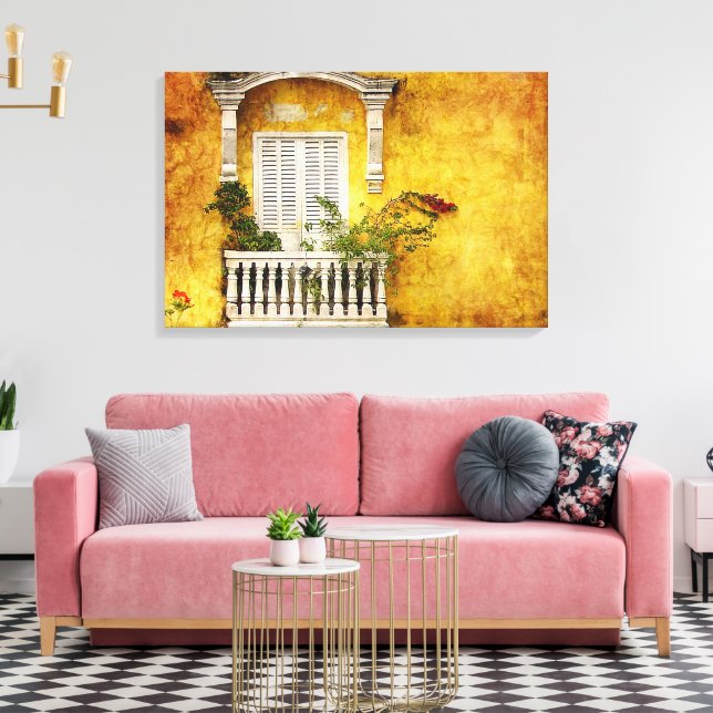 Old Cartagena Stretched Canvas Print (Insitu(LivingRoom))