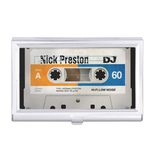 Old Cassette DJ  Personalizable Business Card Holder