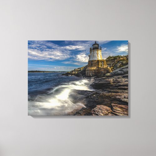 old castle hill lighthouse in newport rhode island canvas print