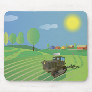Old Caterpillar Tractor on a Farm Mouse Pad