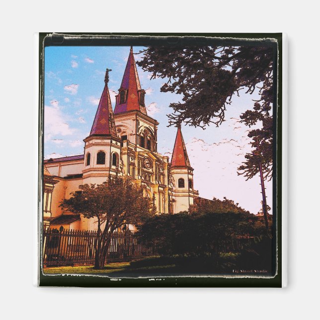 Old Cathedral at JackSon Square Magnet (Front)