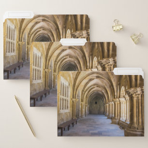 Old Cathedral Cloister Hallway File Folder