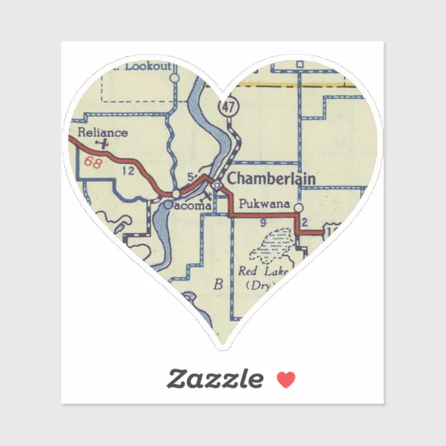 Old Chamberlain SD Map Sticker Zazzle