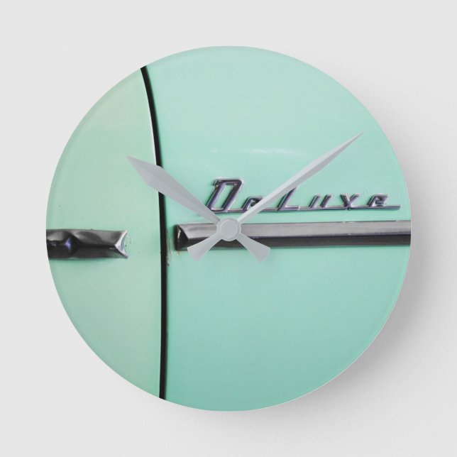 Old Chevrolet Deluxe Round Clock (Front)