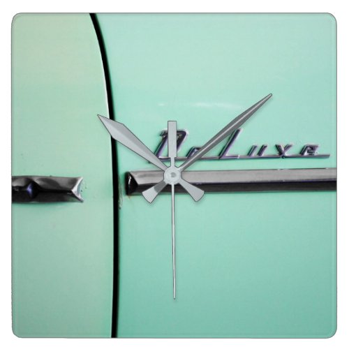 Old Chevrolet Deluxe Square Wall Clock