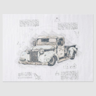 Old Chevrolet Retro Classic Truck Decoupage Tissue Paper