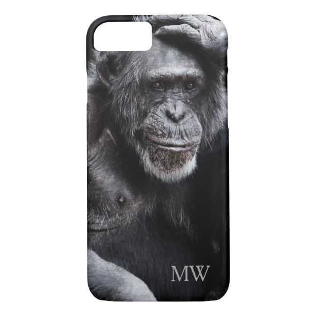 Old Chimpanzee custom monogram phone cases (Back)