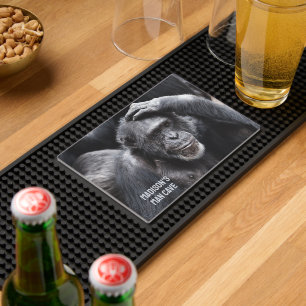 Old Chimpanzee custom name Bar Mat