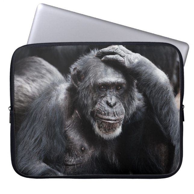 Old Chimpanzee laptop sleeve (Front)