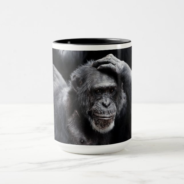 Old Chimpanzee mugs - choose style, color (Center)