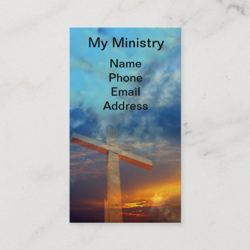 Customizable Old Christian Cross Against a Beautiful Sky Business Cards