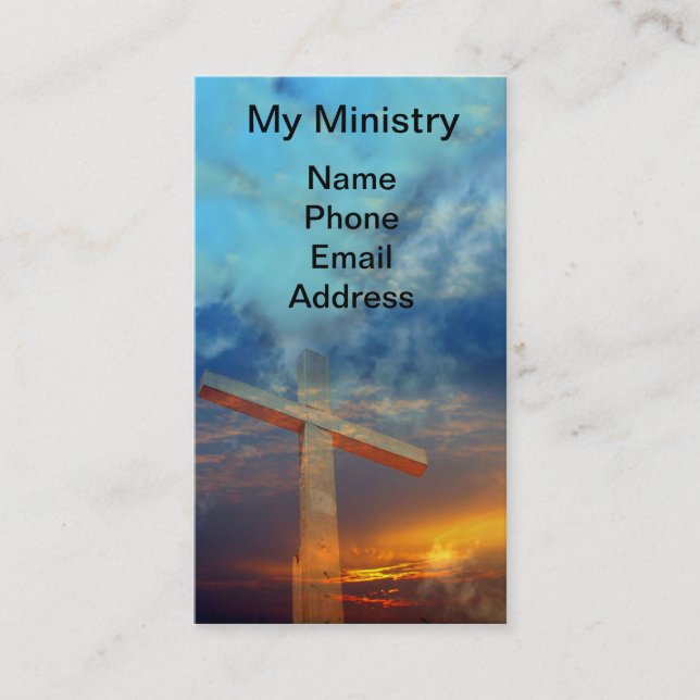 Old Christian Cross Against a Beautiful Sky Business Card (Front)