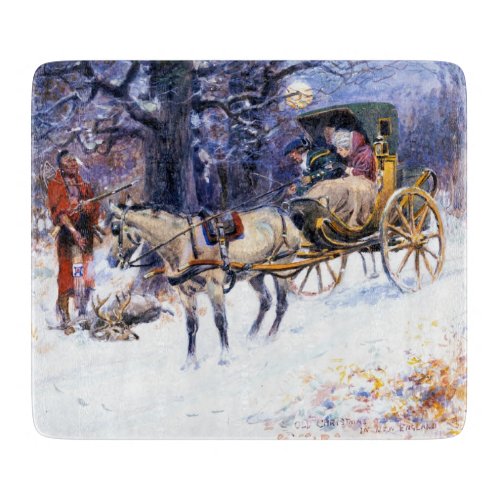 Old Christmas in New England by Charles Russell Cutting Board