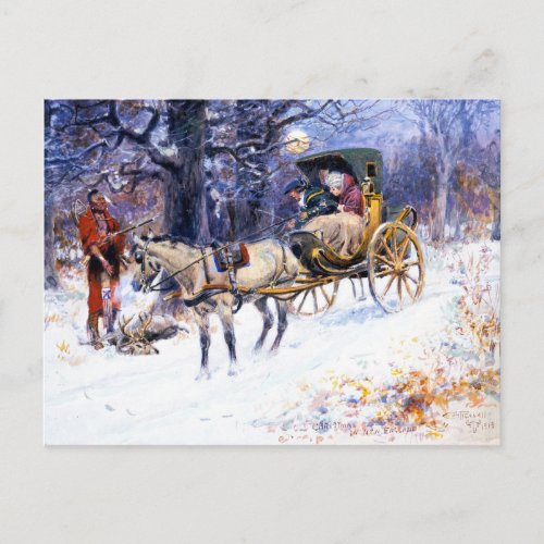 Old Christmas in New England by Charles Russell Postcard